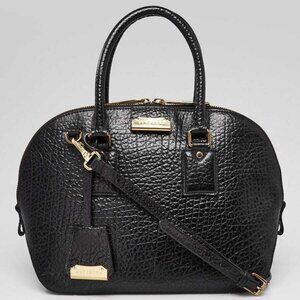 Burberry Black Grain Leather Small Orchard Satchel Bag